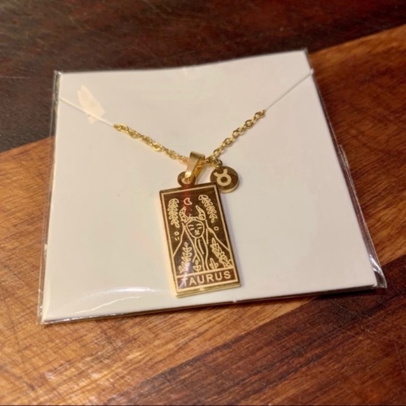 Taurus Tarot Zodiac Symbol In 18k GP Double Sided - Picture 2 of 7